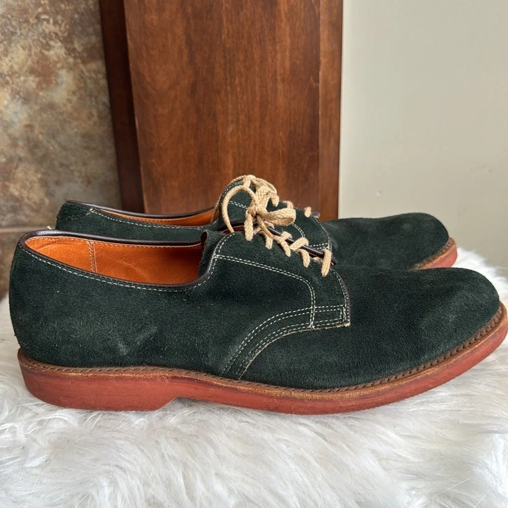 Cole Haan Vibram Classic Lace-Up Suede Oxford Green Suede Shoes size 9.5 D